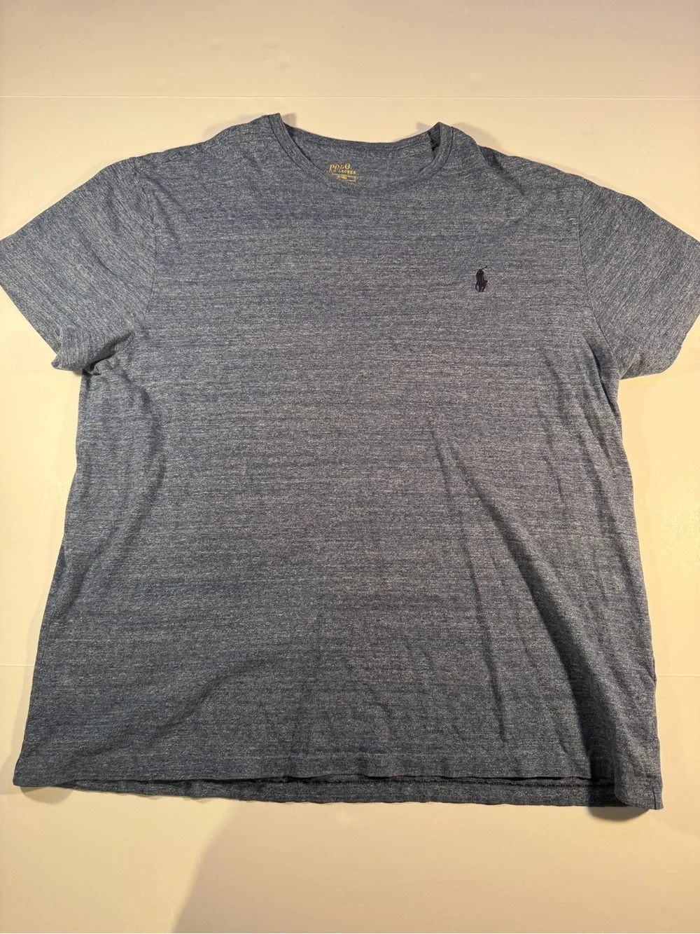 Polo by Ralph Lauren Heathered Blue Crew Tee with Pony Logo